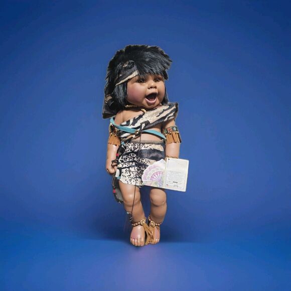 Danea Other - #1885 The Danea Collection Doll 16" 🥁 NATIVE AMERICAN Indian HAPPY w BOW L@@K!